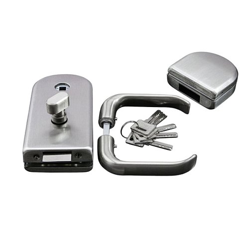 Комплект замка GLASS-M-TECH G-DL18 накладний для скляних дверей (скло-скло) сатин - Фото №2