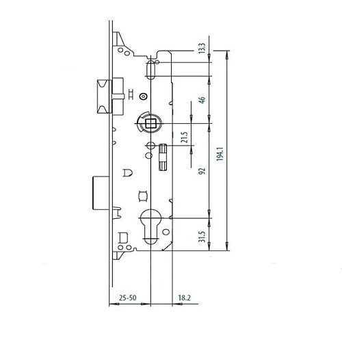 Механізм замка FUHR 856 заскочка 35*92 мм рейка 1800 мм - Фото №6