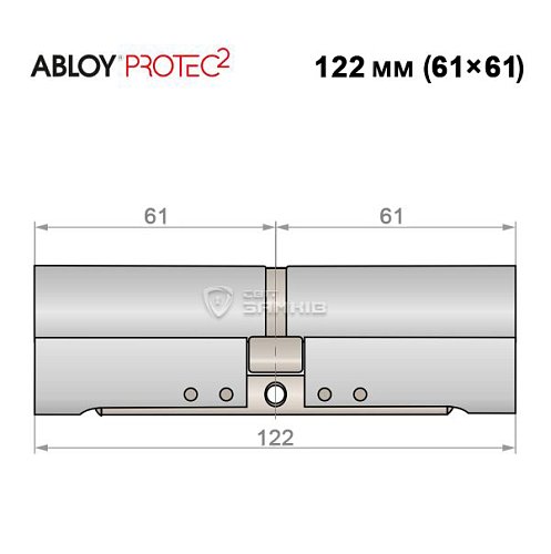 Циліндр ABLOY Protec2 122 (61*61) хром полірований - Фото №4