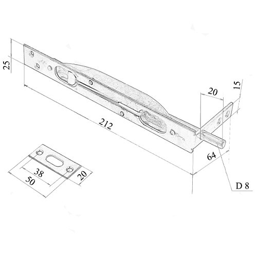 Шпінгалет великий KUROWSKI K2 великий цинкований - Фото №3
