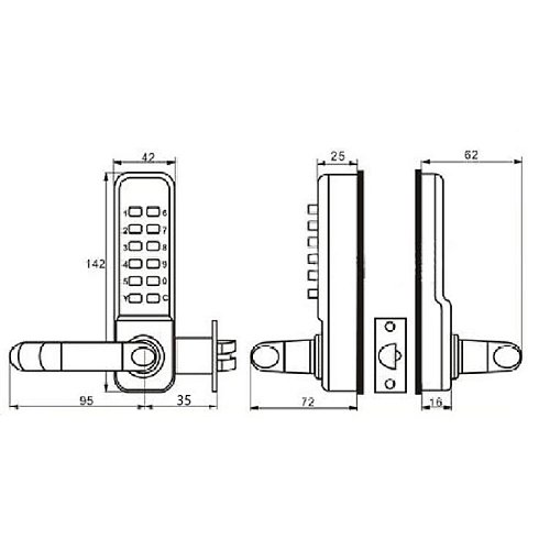 Комплект замка LOCKOD LC180 (BS35мм) механічний кодовий - Фото №8