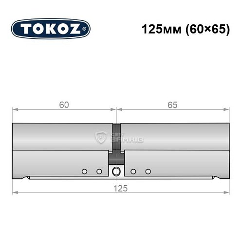 Циліндр TOKOZ Pro300 125 (60*65) нікель матовий - Фото №8