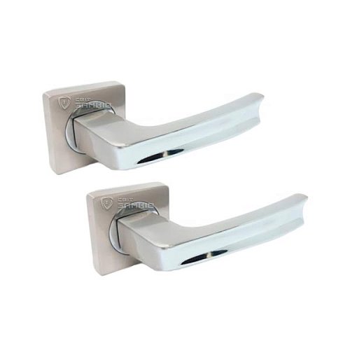 Ручки на розеті KEDR R06.140-AL SN/CP сатин/хром - Фото №1