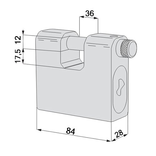 Замок навісний CISA 2855P.84 (84 мм, 2 ключа AP4 S) - Фото №8