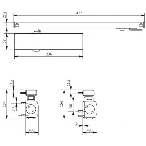 Дотягувач GU ОТS 430 SLD HO з фіксацією до 70кг Білий - Фото №3
