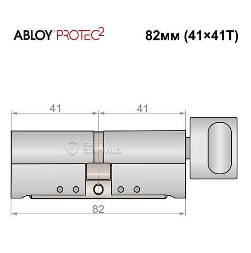 Циліндр ABLOY Protec2 82T (41*41T) хром полірований - Фото №5
