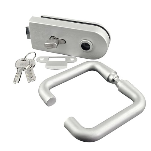 Комплект замка GLASS-M-TECH G2012 накладний для скляних дверей (скло-стіна) двосторонній сірий - Фото №2