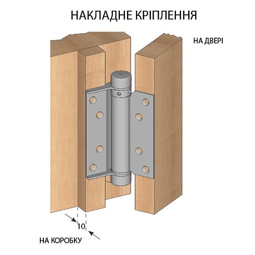 Завіс з пружиною ALDEGHI LUIGI 103AC100 100*37 мм AC хром - Фото №3