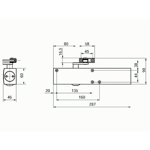 Дотягувач GEZE TS 4000 STD HO з фіксацією до 120кг Коричневий - Фото №2