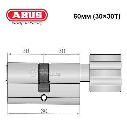 Циліндр ABUS Vitess 1000 60T (30*30T) нікель сатин - Фото №7