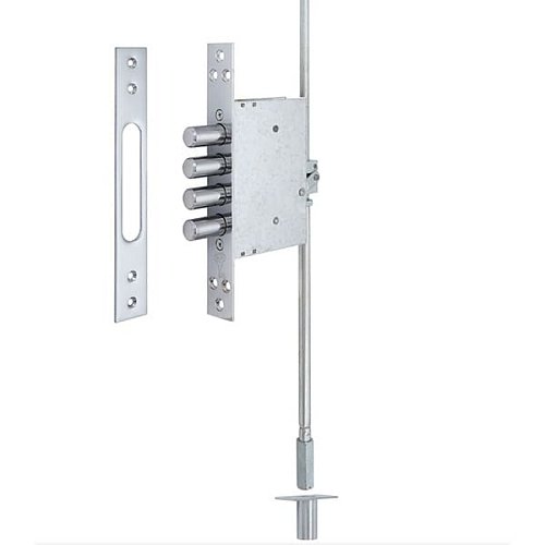 Механізм замка MUL-T-LOCK 415G Двосистемний (BS63*85мм) хром комплект + 2 протектора ант.бронза - Фото №2