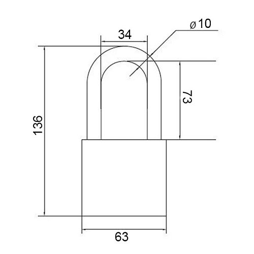 Замок навісний APECS PD-01-L-63 (3 ключа) - Фото №4