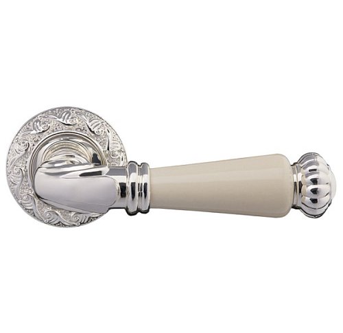 Ручки на розеті GAVROCHE Neodium Nd-Z20 BS/B яскраве срібло/бежевий - Фото №2