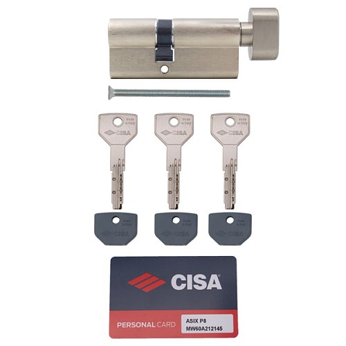 Циліндр CISA ASIX P8 70T (40*30T) нікель матовий 3 ключі - Фото №8