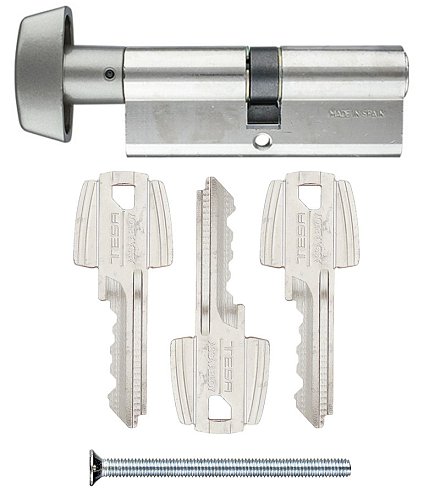 Циліндр TESA TE5 60T (30*30T) нікель сатин 3 ключа - Фото №4